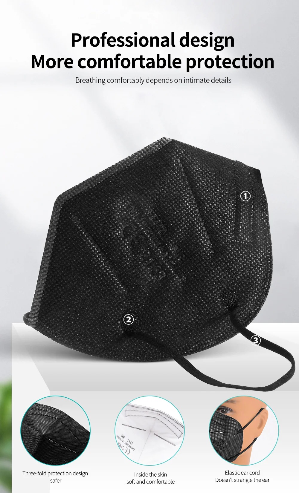Máscaras FFP2 de 5 Camadas Apr - Black Face Mask Pack avaliação e preço